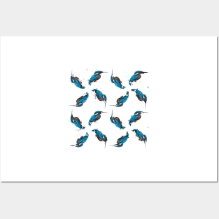 Kingfisher Pattern Posters and Art